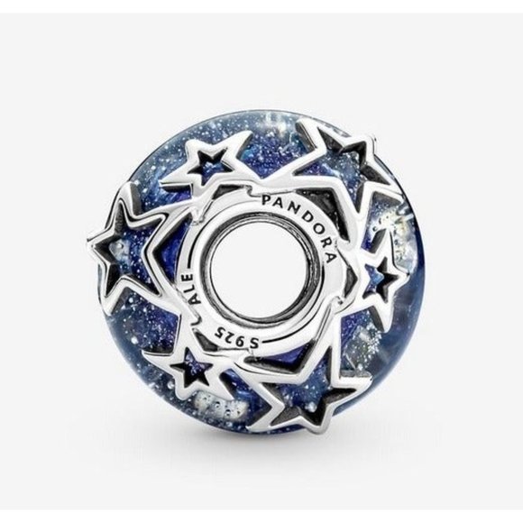 Pandora Murano Galaxy Blue & Star Charm 790015C00 - Picture 3 of 6